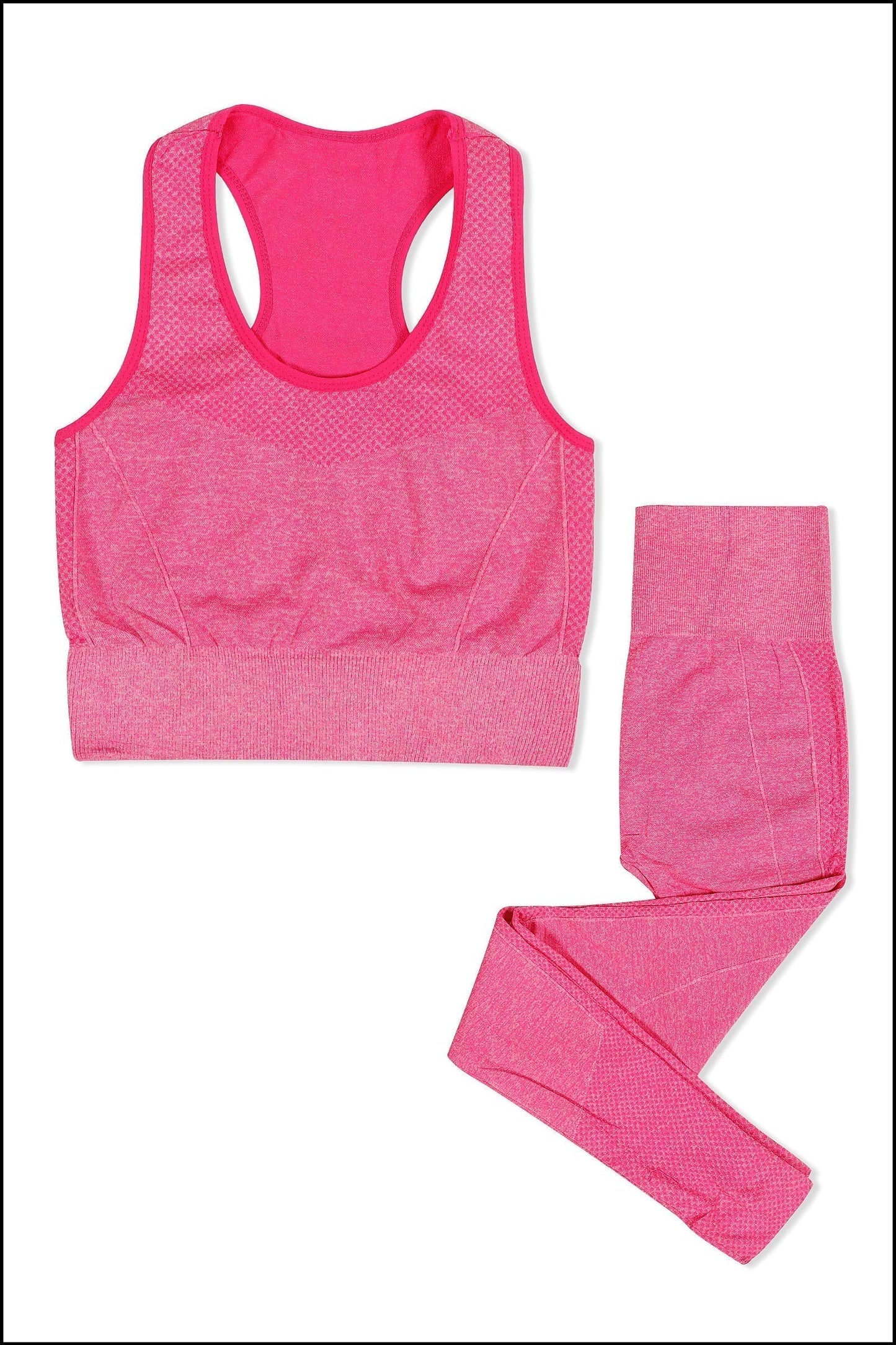 Grey Cotton Seamless Sports Bra with Cotton Slim Leggings Set