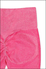 Pink Cotton Seamless Sports Bra with Cotton Slim Leggings Set
