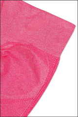 Pink Cotton Seamless Sports Bra with Cotton Slim Leggings Set