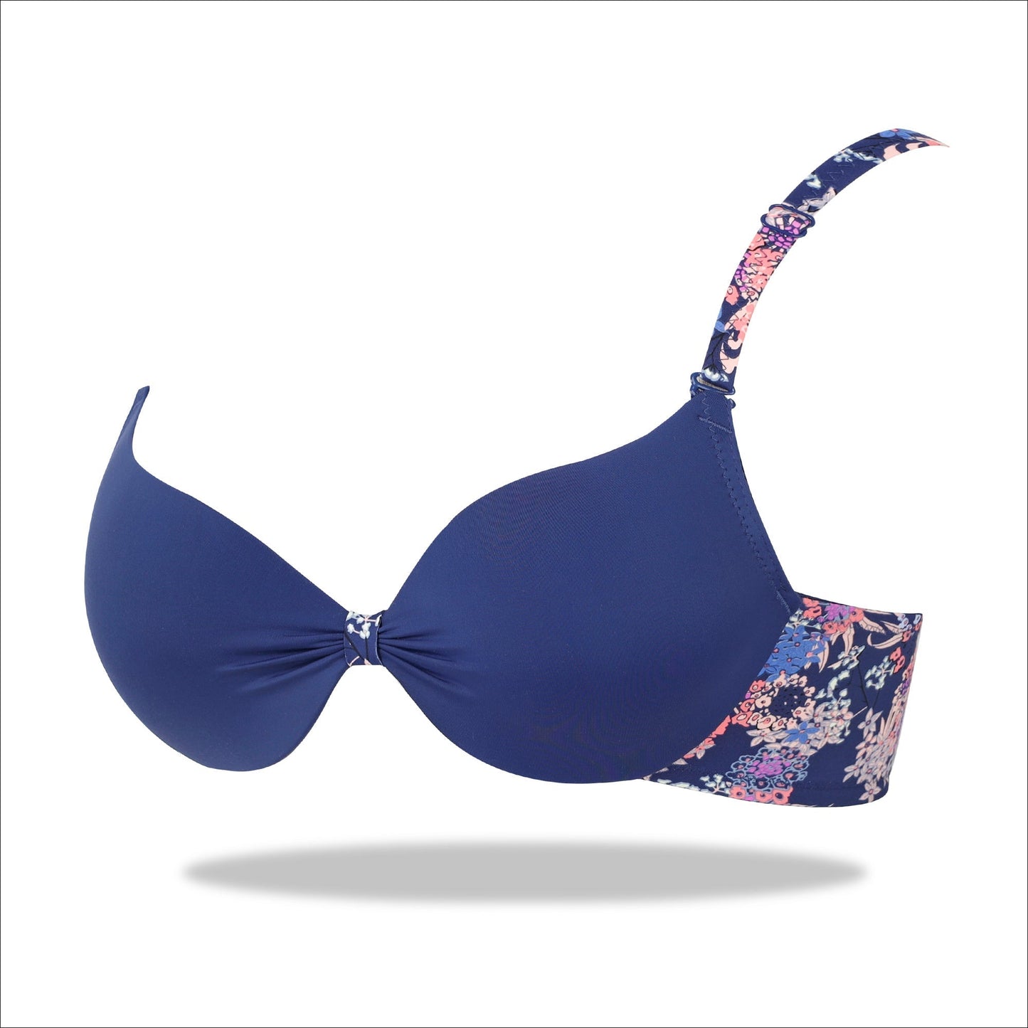 Blue Padded Printed Floral Essence with Stretchable Straps