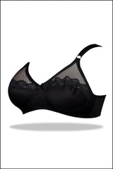 Beige Half Cup Embroidered Mesh Bra