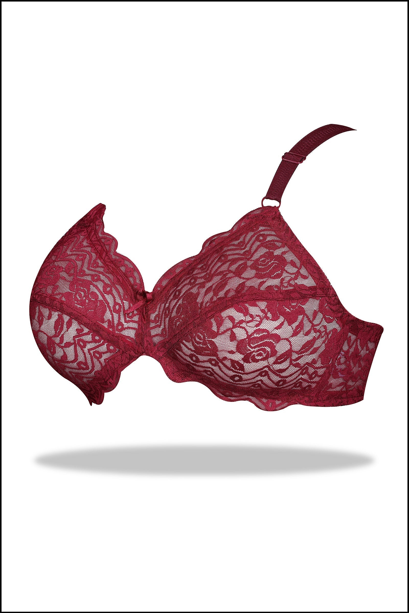 Maroon Daisy - Full Soft Net Stretchable Non-Wired Bra