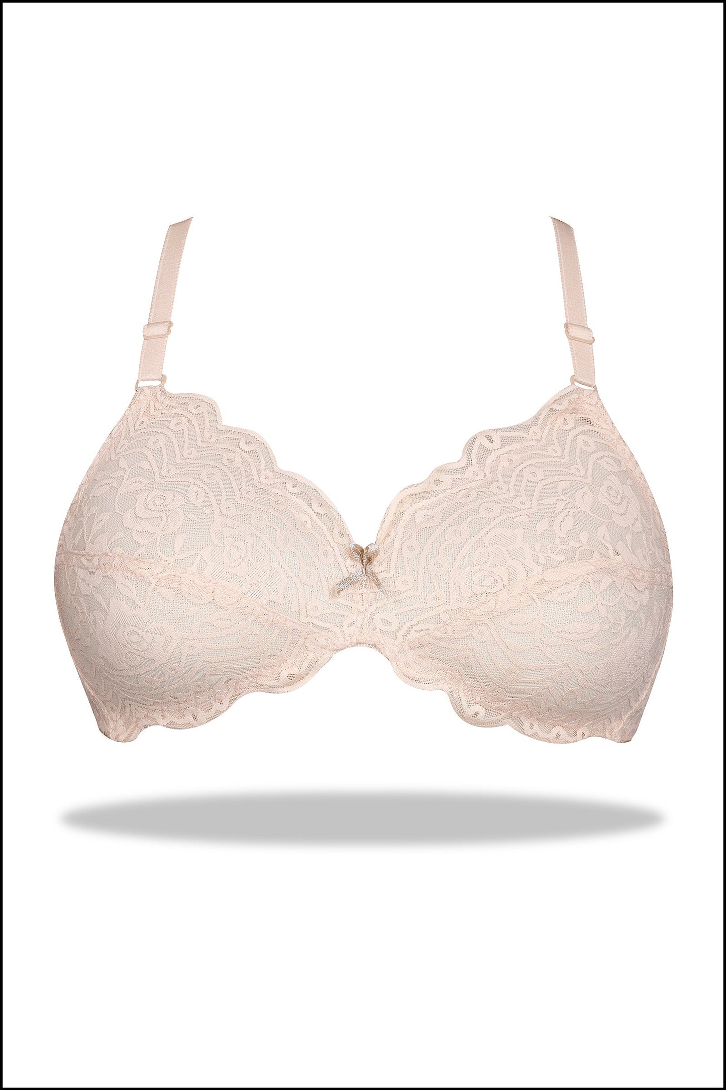 Beige Daisy - Full Soft Net Stretchable Non-Wired Bra
