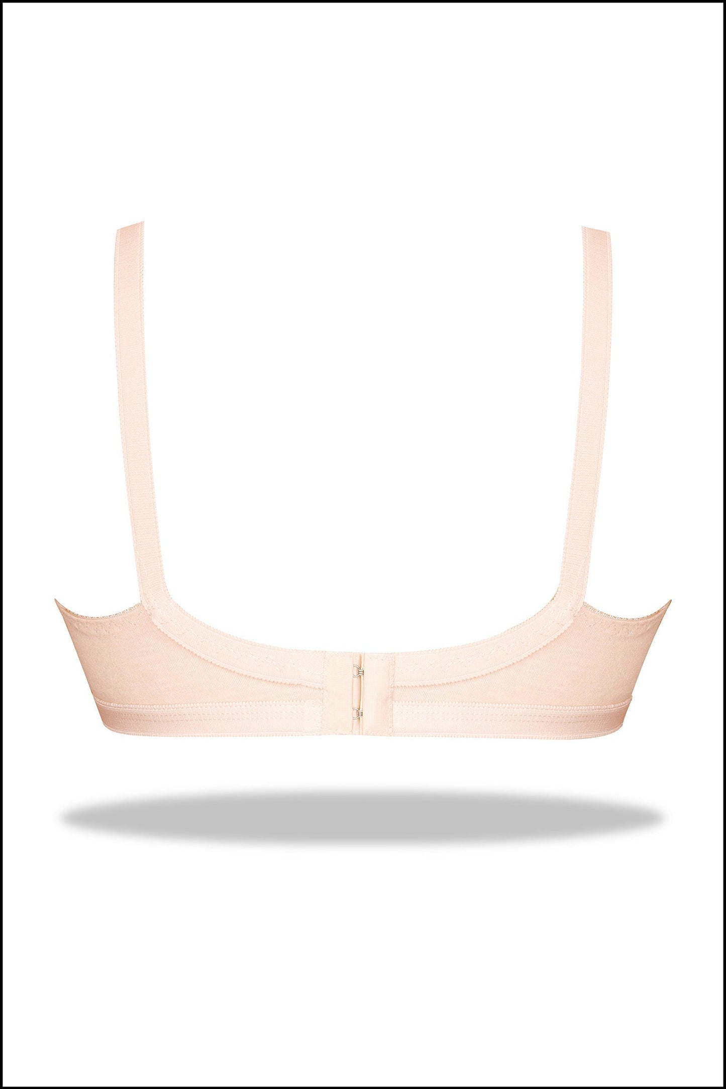 Beige Half Cup Embroidered Mesh Bra