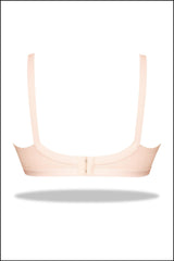 Beige Half Cup Embroidered Mesh Bra
