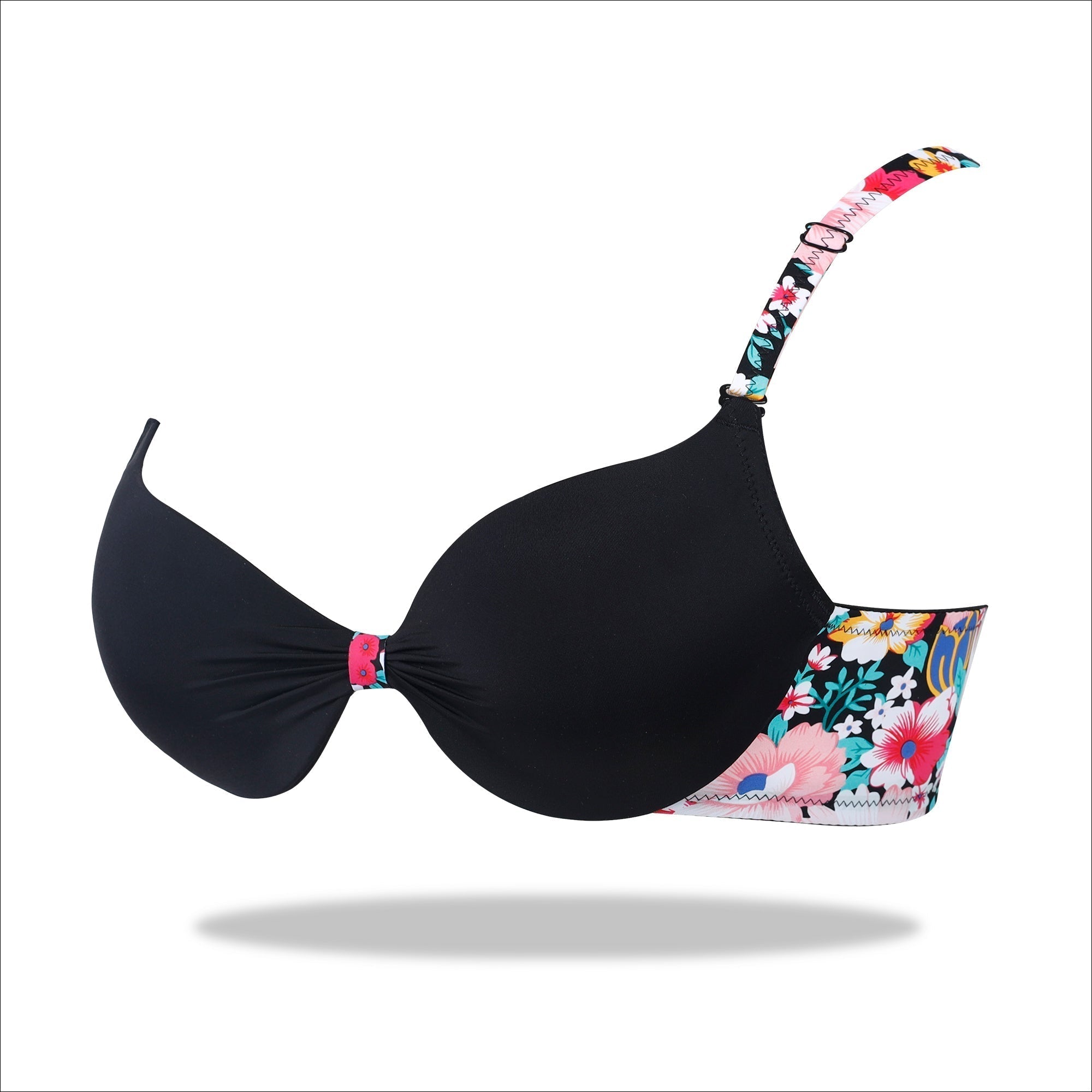 Blue Padded Printed Floral Essence with Stretchable Straps