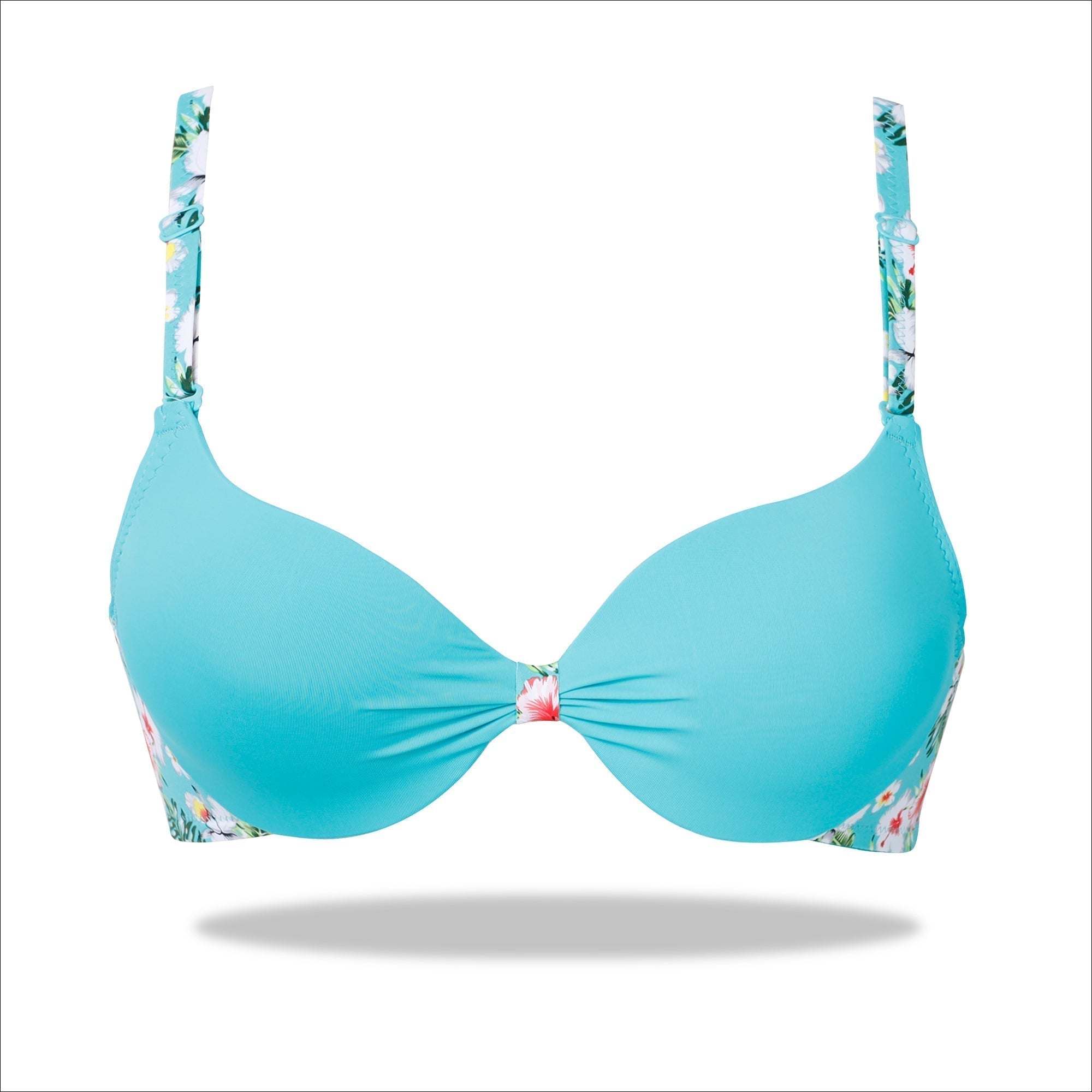 Blue Padded Printed Floral Essence with Stretchable Straps