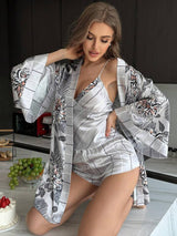 (3 Pcs.) Luxury Silk Sleepwear with Robe