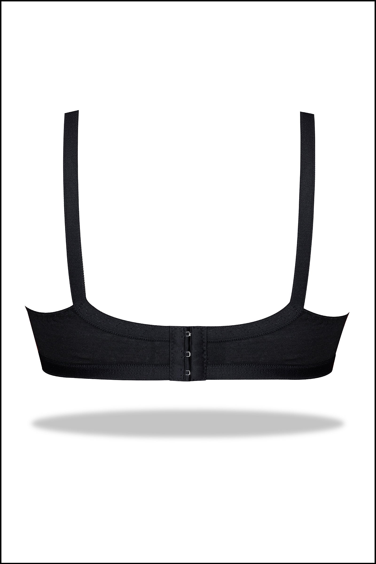 Black Nettle - Knitted Cotton Non-Padded Wirefree Bra with Lace Touch