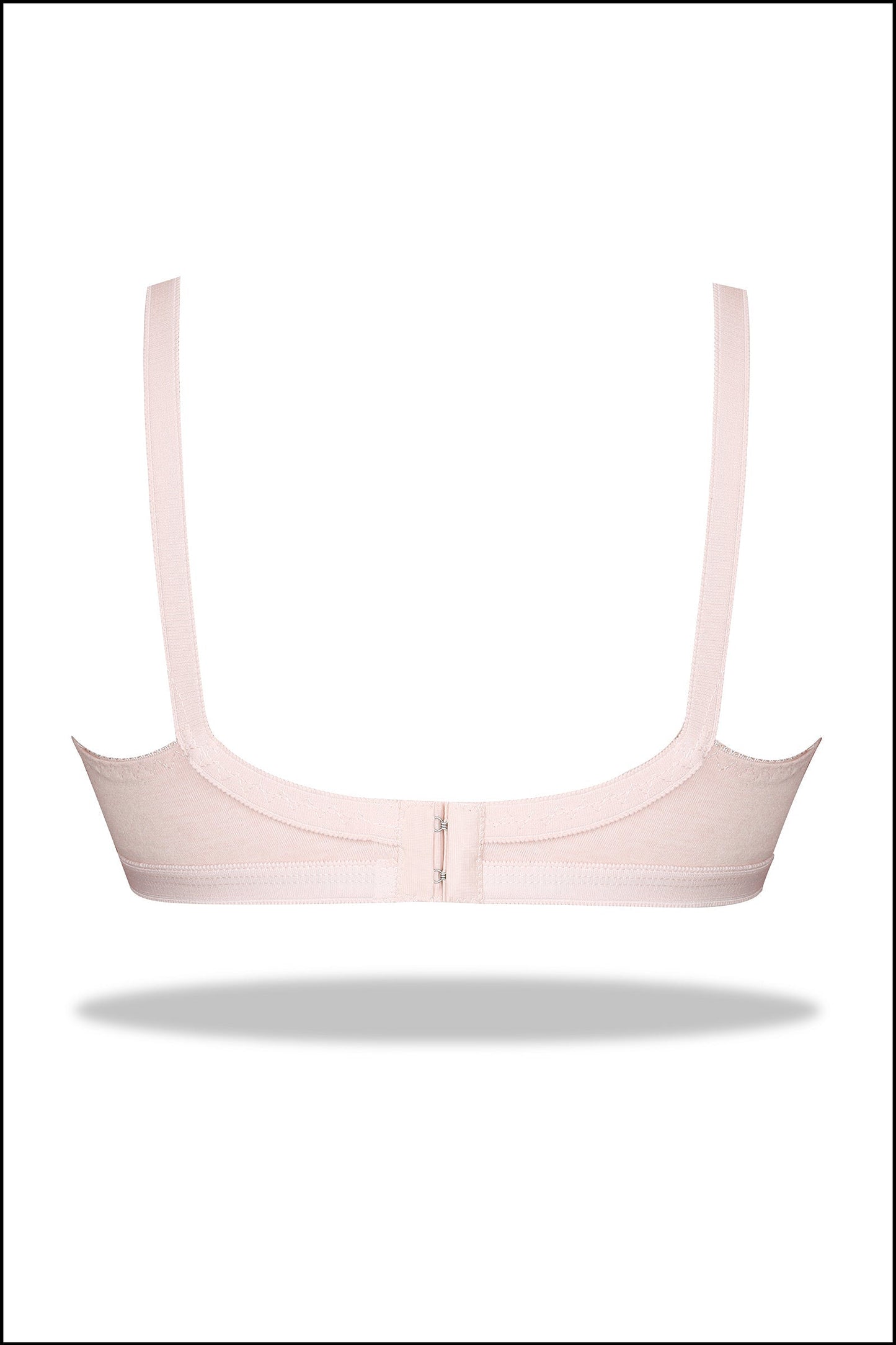 Beige Nettle - Knitted Cotton Non-Padded Wirefree Bra with Lace Touch