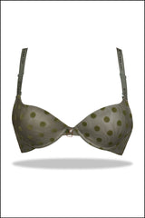 Grey Embosed Dice Microfibre T-Shirt Bra