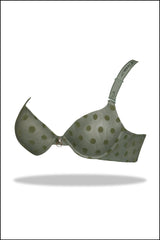 Grey Embosed Dice Microfibre T-Shirt Bra