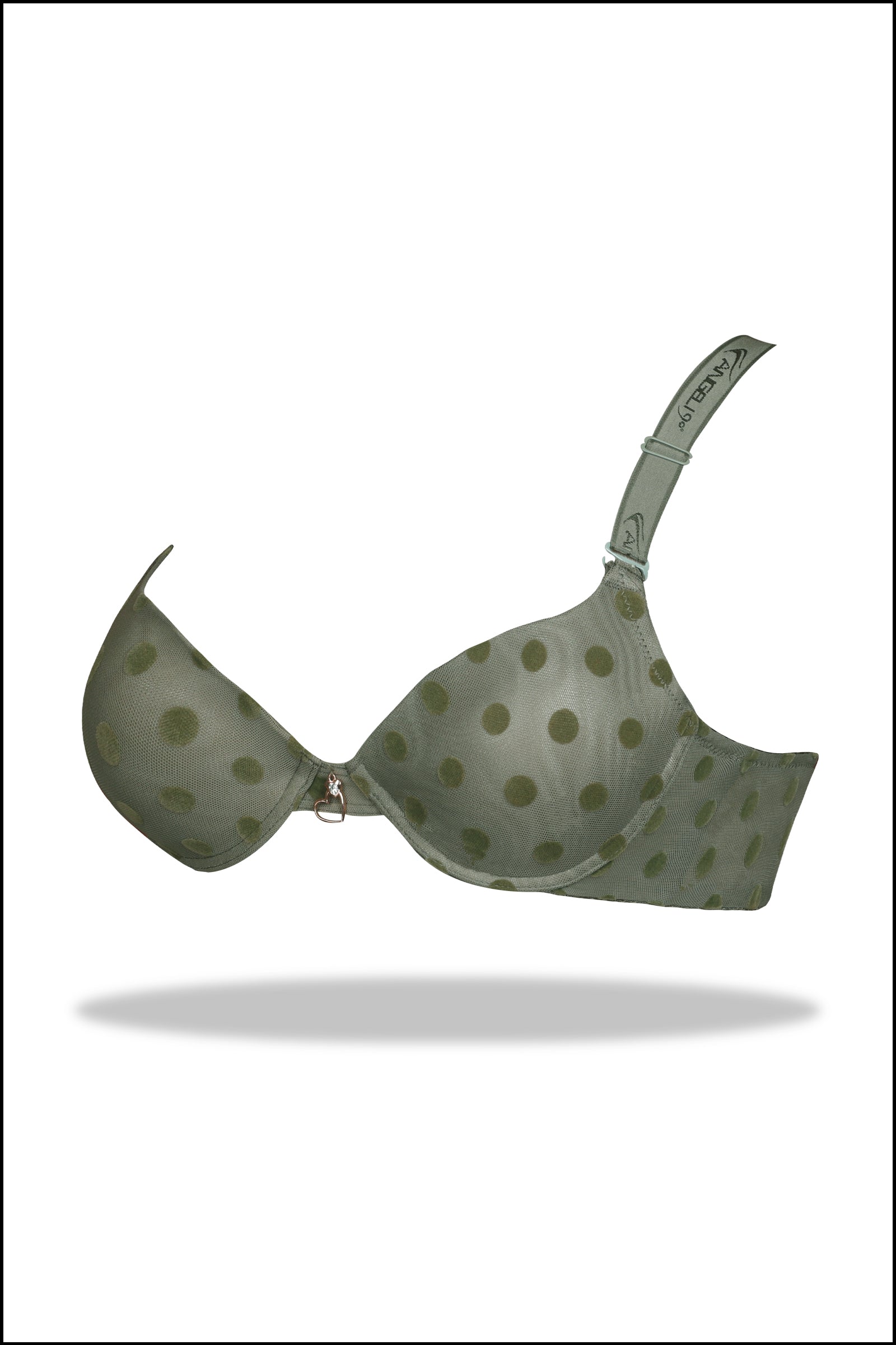 Grey Embosed Dice Microfibre T-Shirt Bra