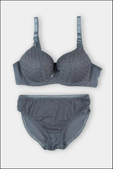 Grey Elegant Dream Padded Bra and Panty Set