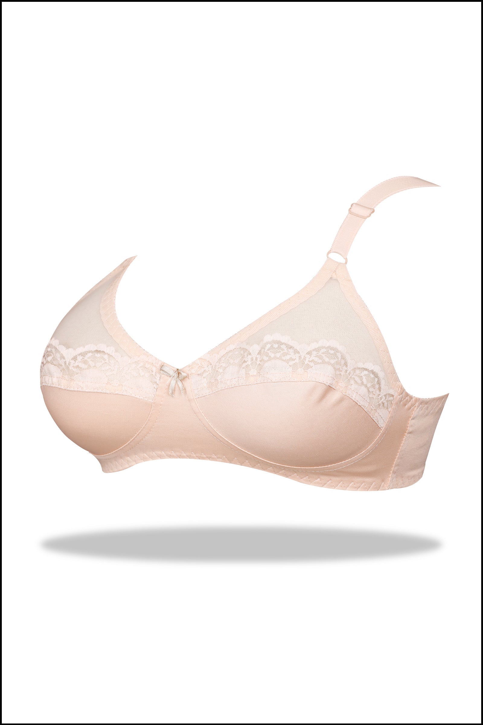 Black Half Cup Embroidered Mesh Bra