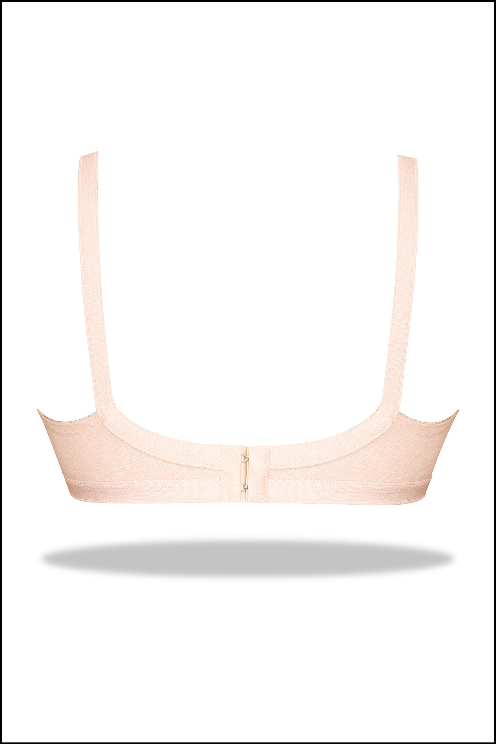 Black Half Cup Embroidered Mesh Bra