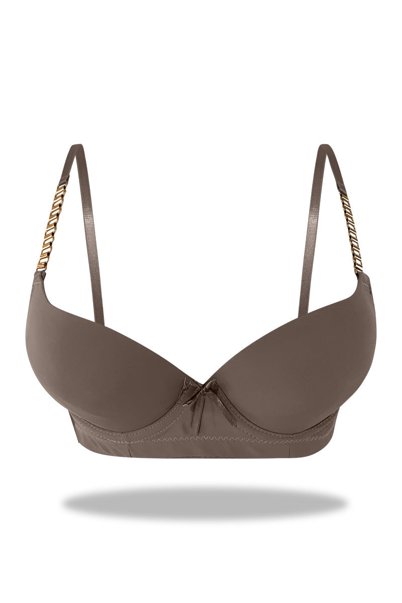 Womante Premium Padded Bra with Chain Straps - Pink