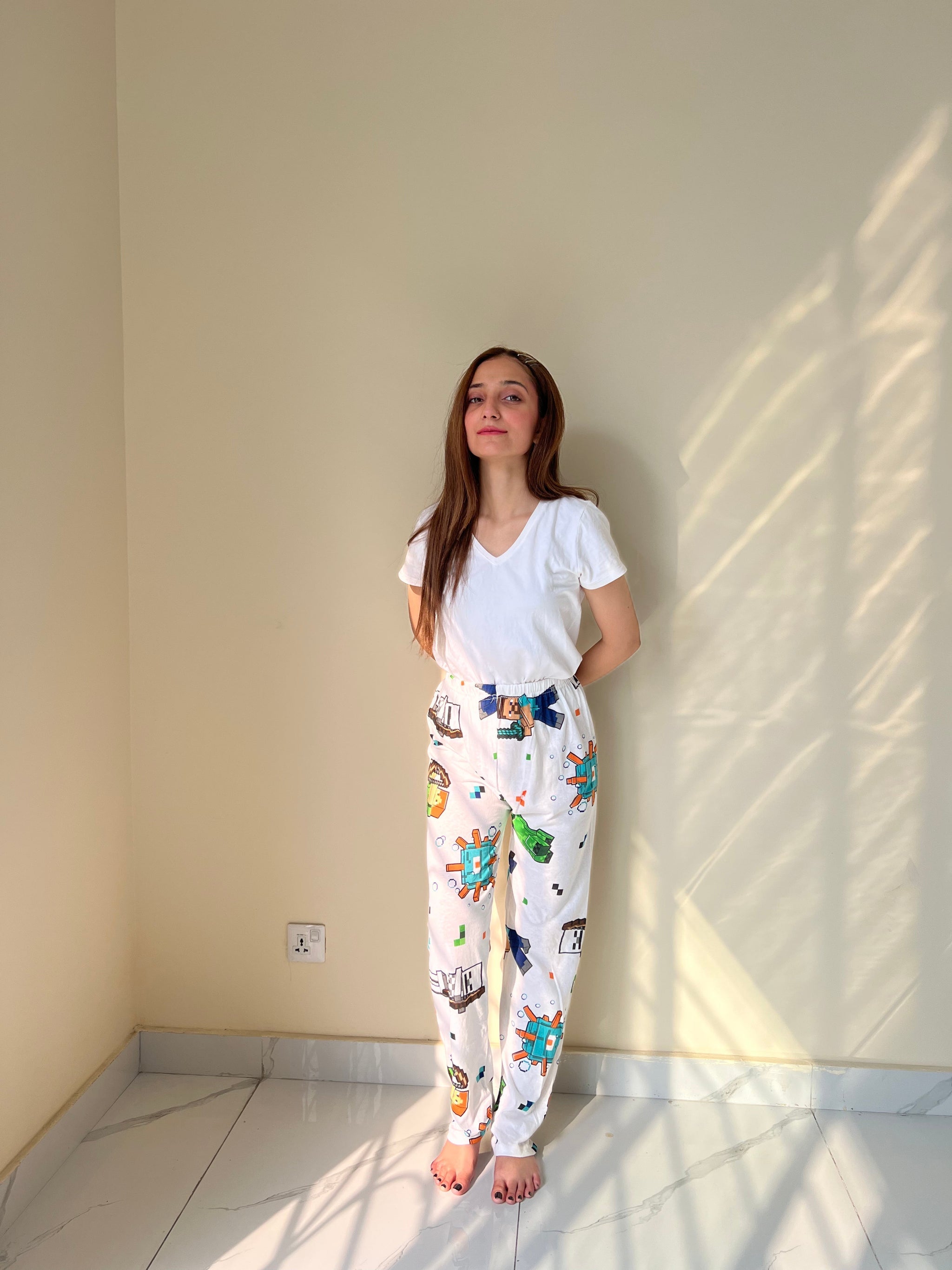 Womante Luxe Cotton Trousers - Puzzle
