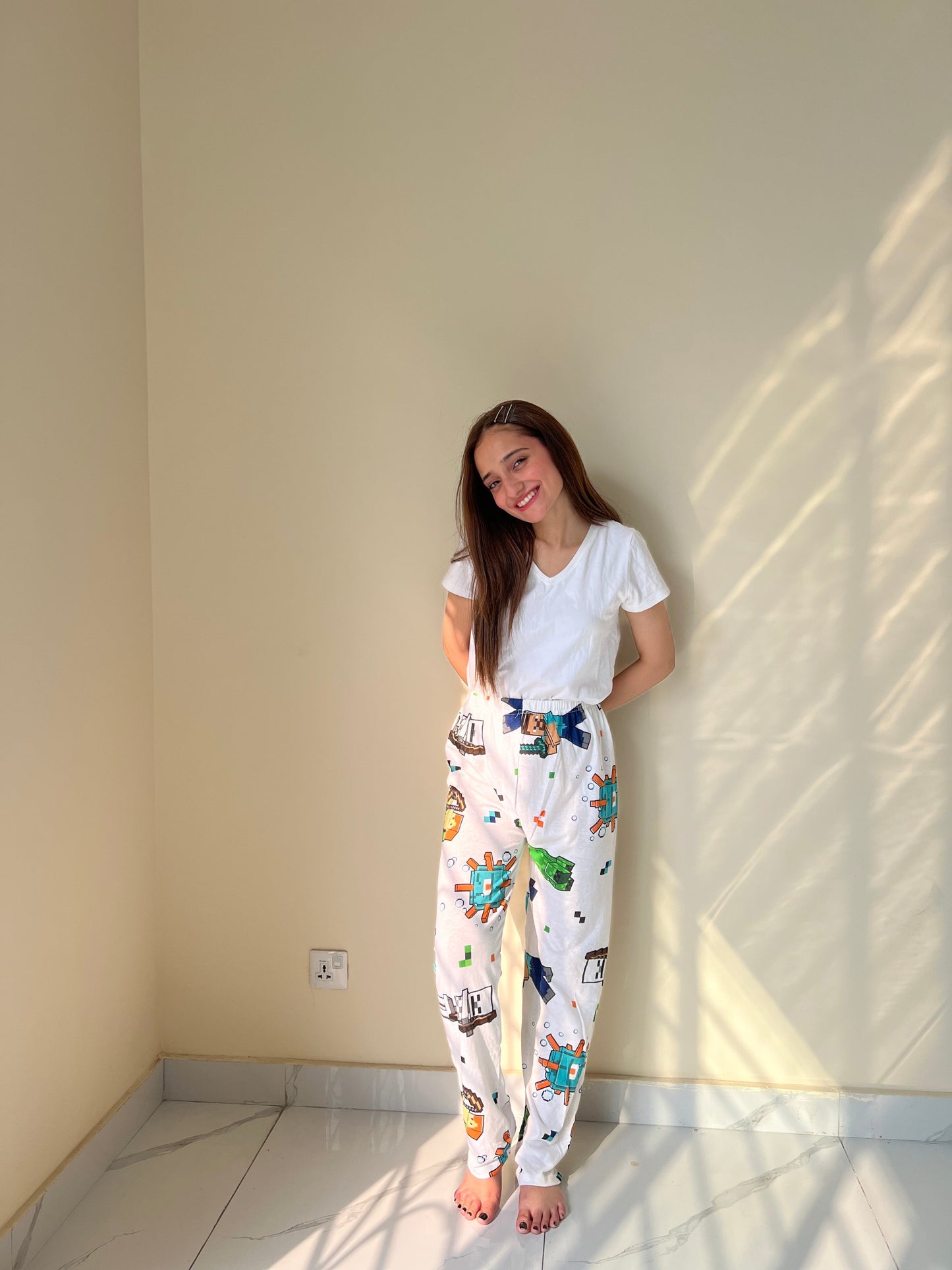 Womante Luxe Cotton Trousers - Puzzle