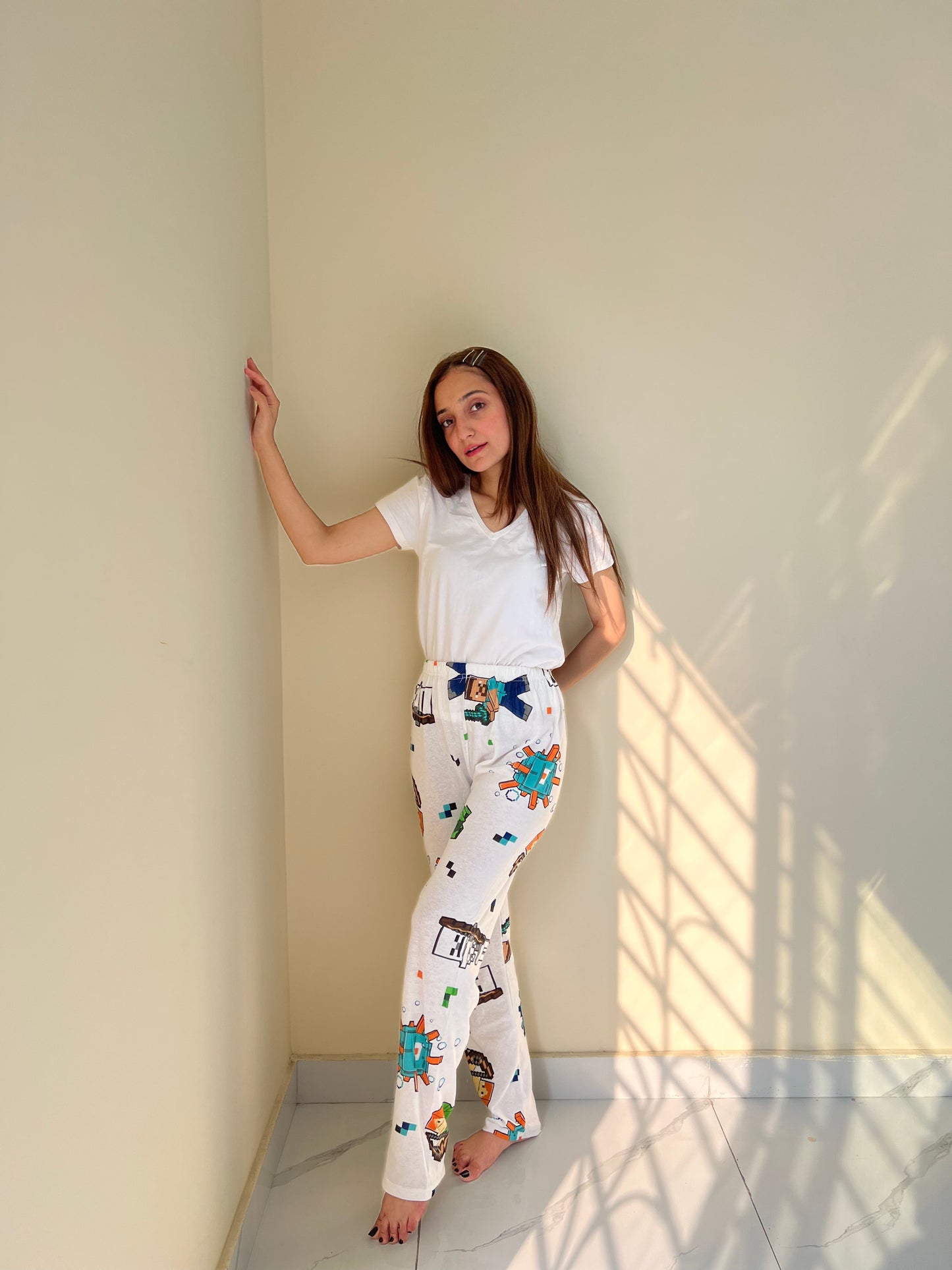 Womante Luxe Cotton Trousers - Puzzle