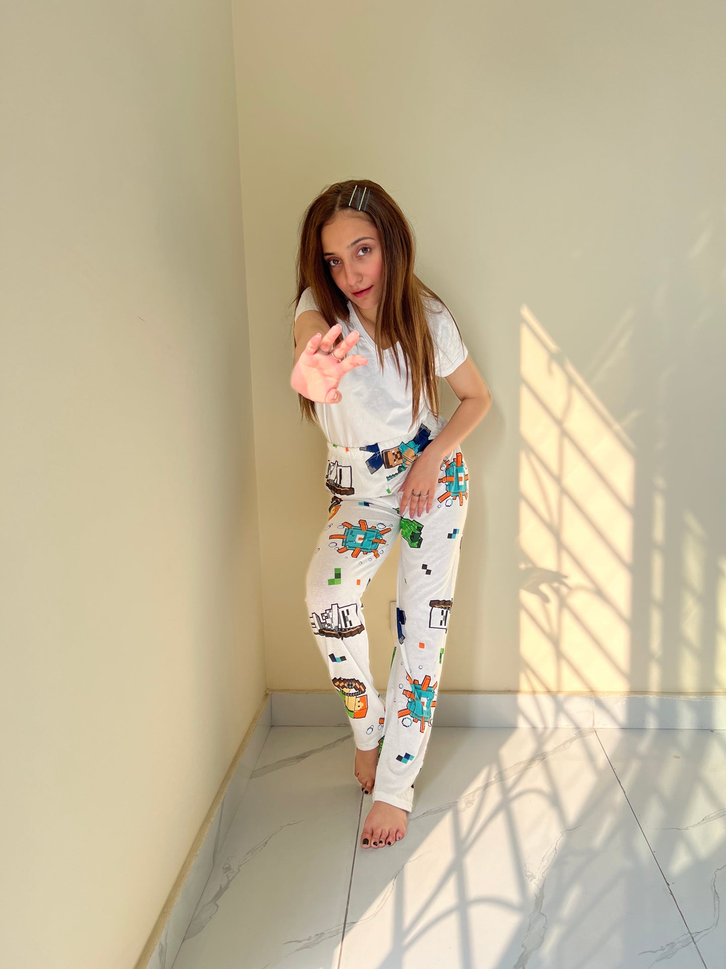 Womante Luxe Cotton Trousers - Puzzle