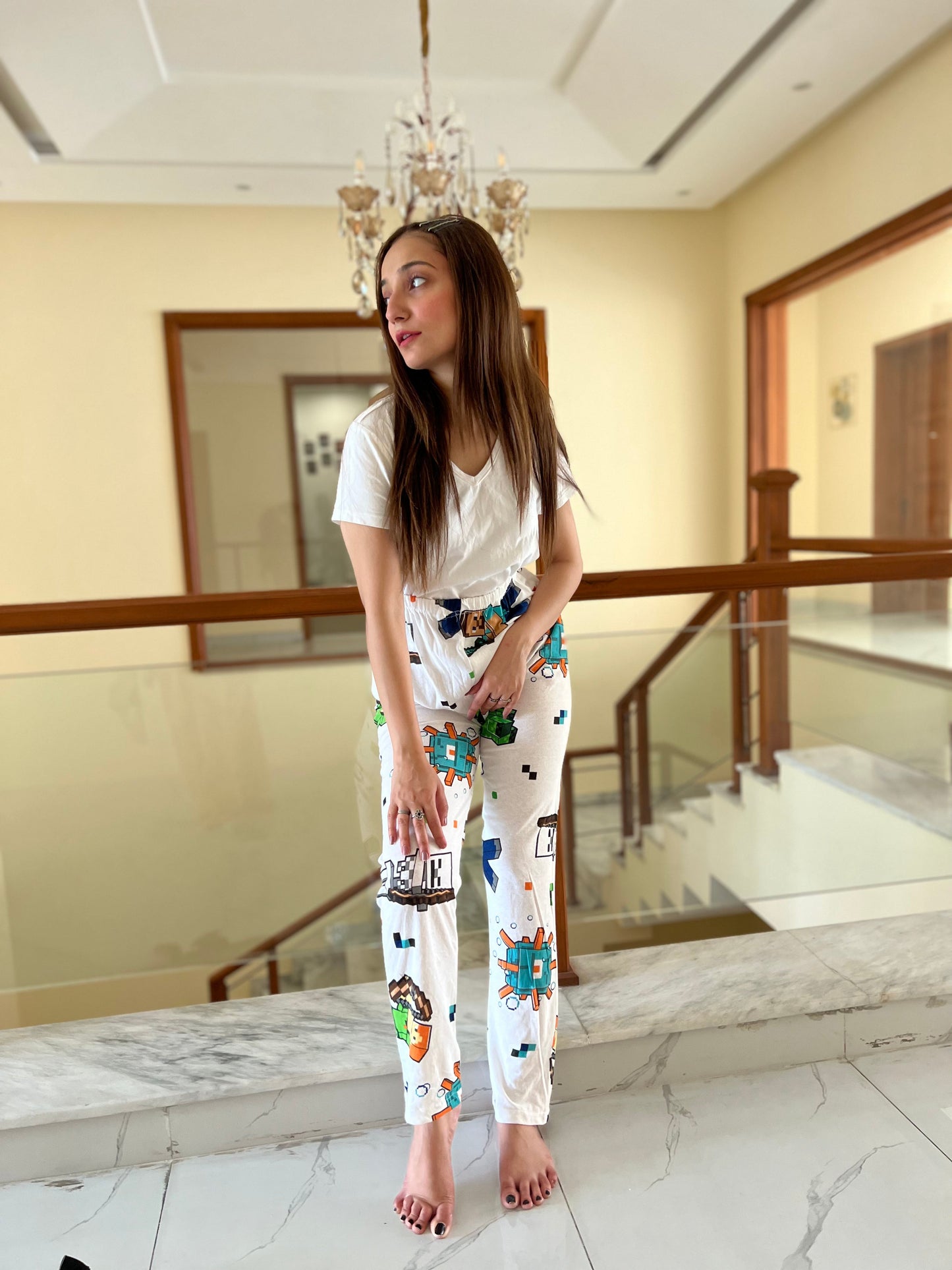 Womante Luxe Cotton Trousers - Puzzle