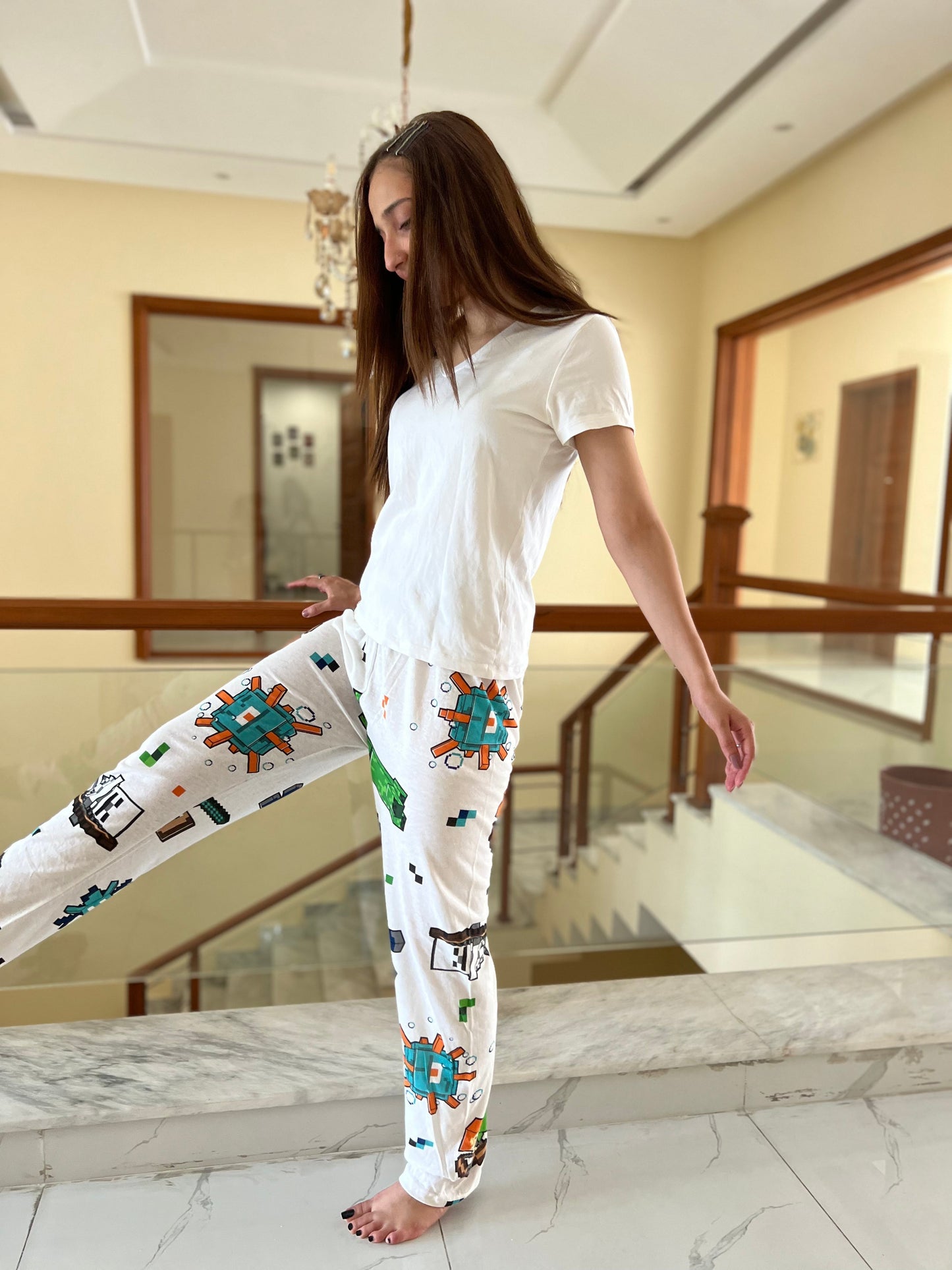 Womante Luxe Cotton Trousers - Puzzle