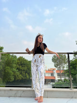 Womante Luxe Cotton Trousers - White Dinosaur