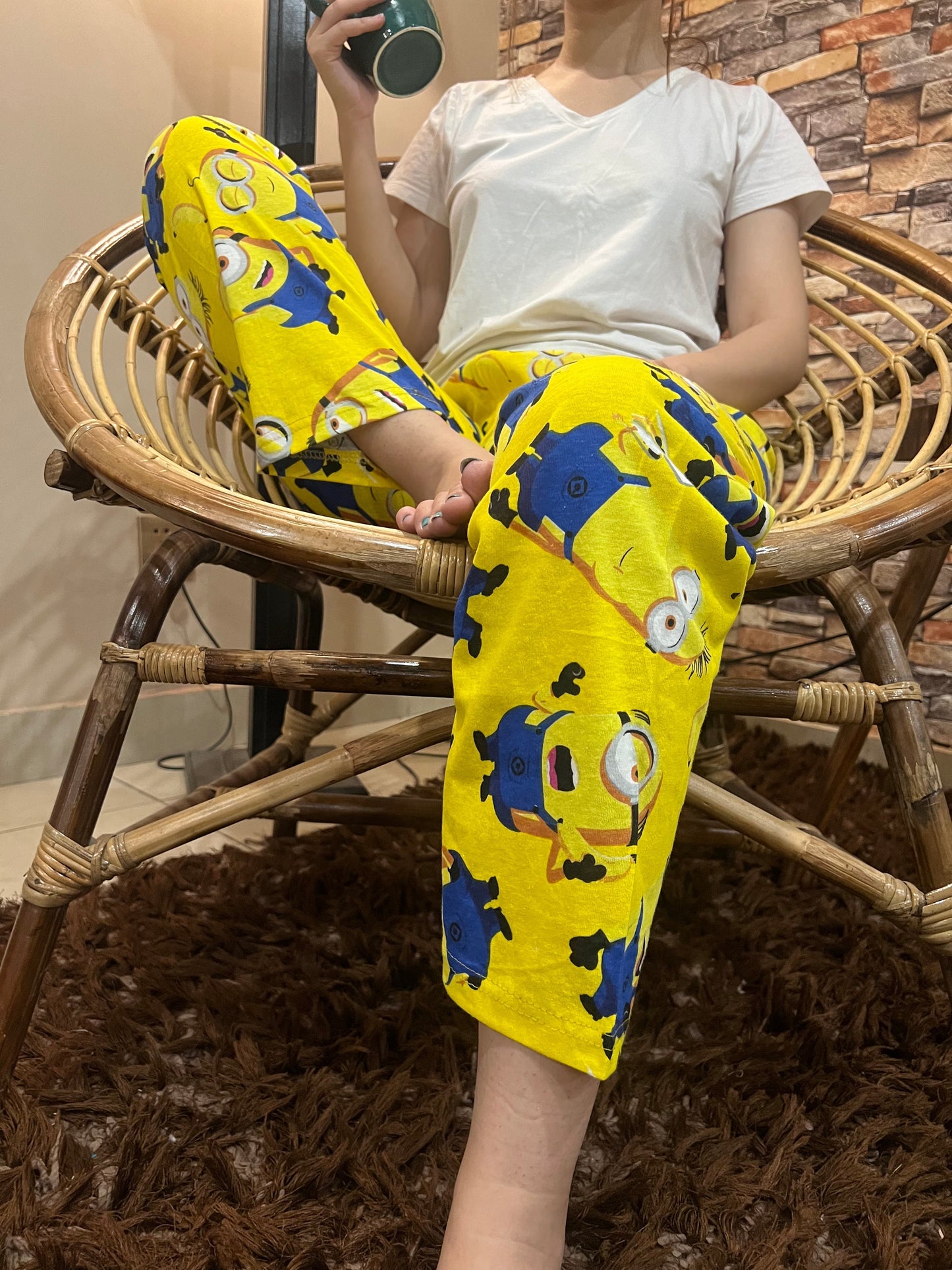 Womante Luxe Cotton Trousers - Yellow Minnion