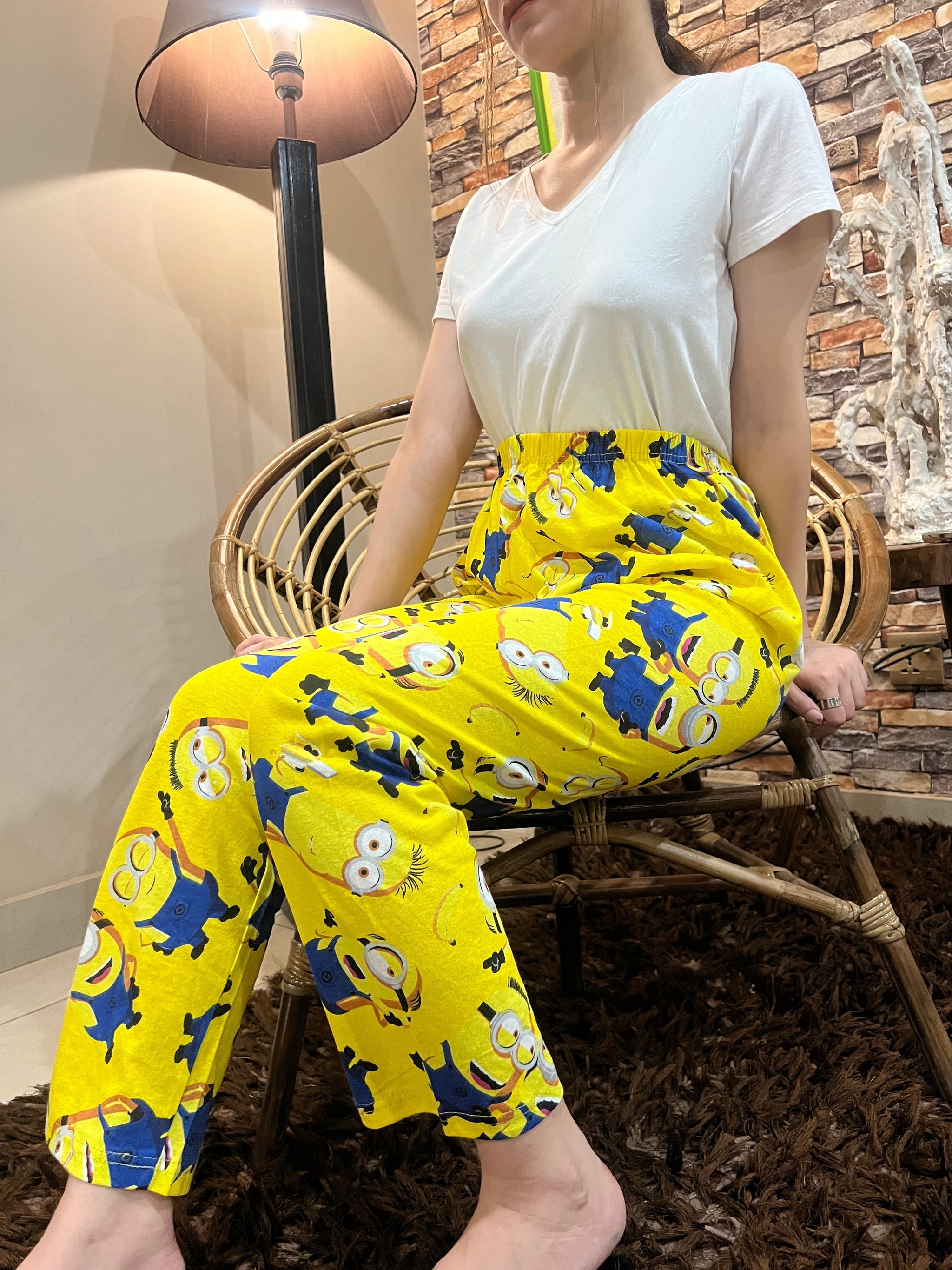 Womante Luxe Cotton Trousers - Yellow Minnion