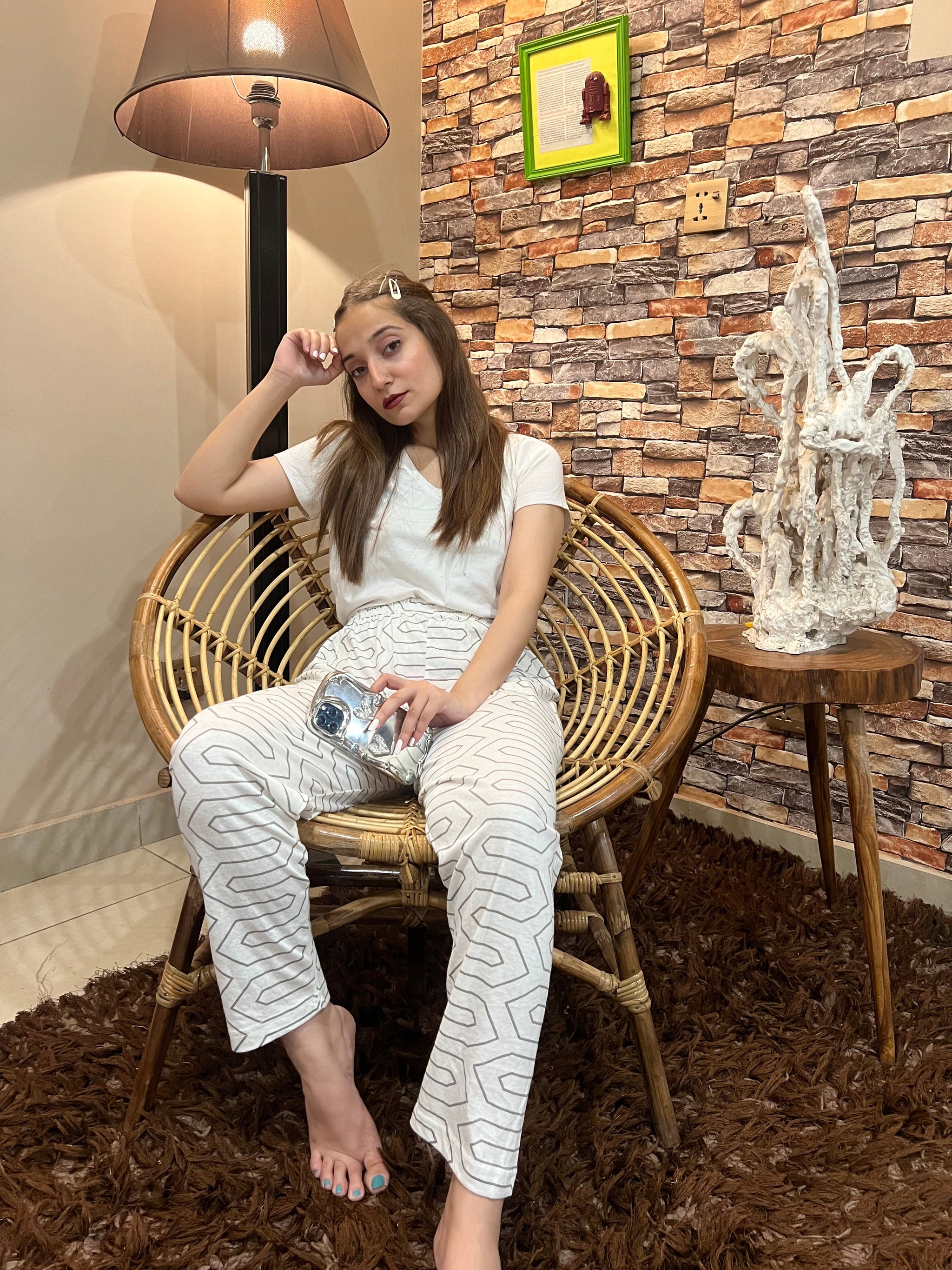 Womante Luxe Cotton Trousers - Grey Maize