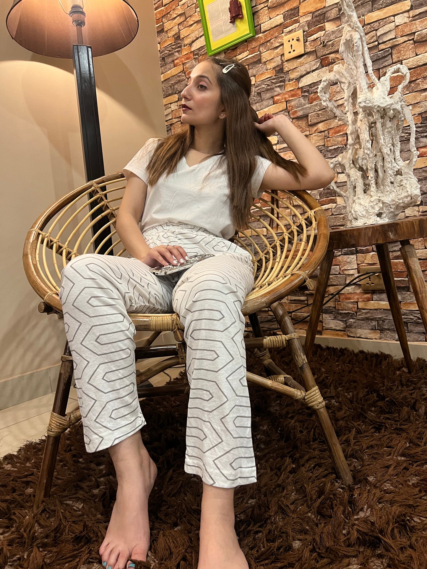 Womante Luxe Cotton Trousers - Grey Maize