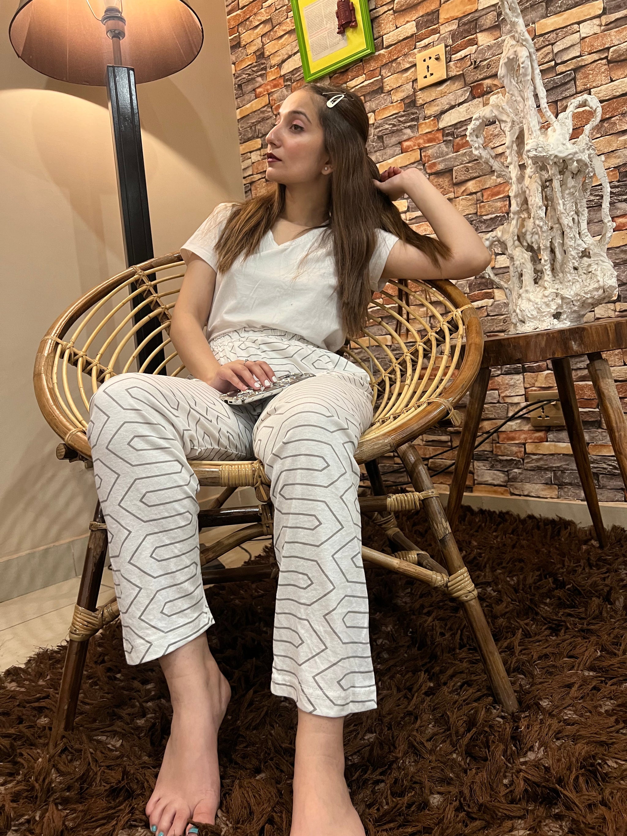 Womante Luxe Cotton Trousers - Grey Maize
