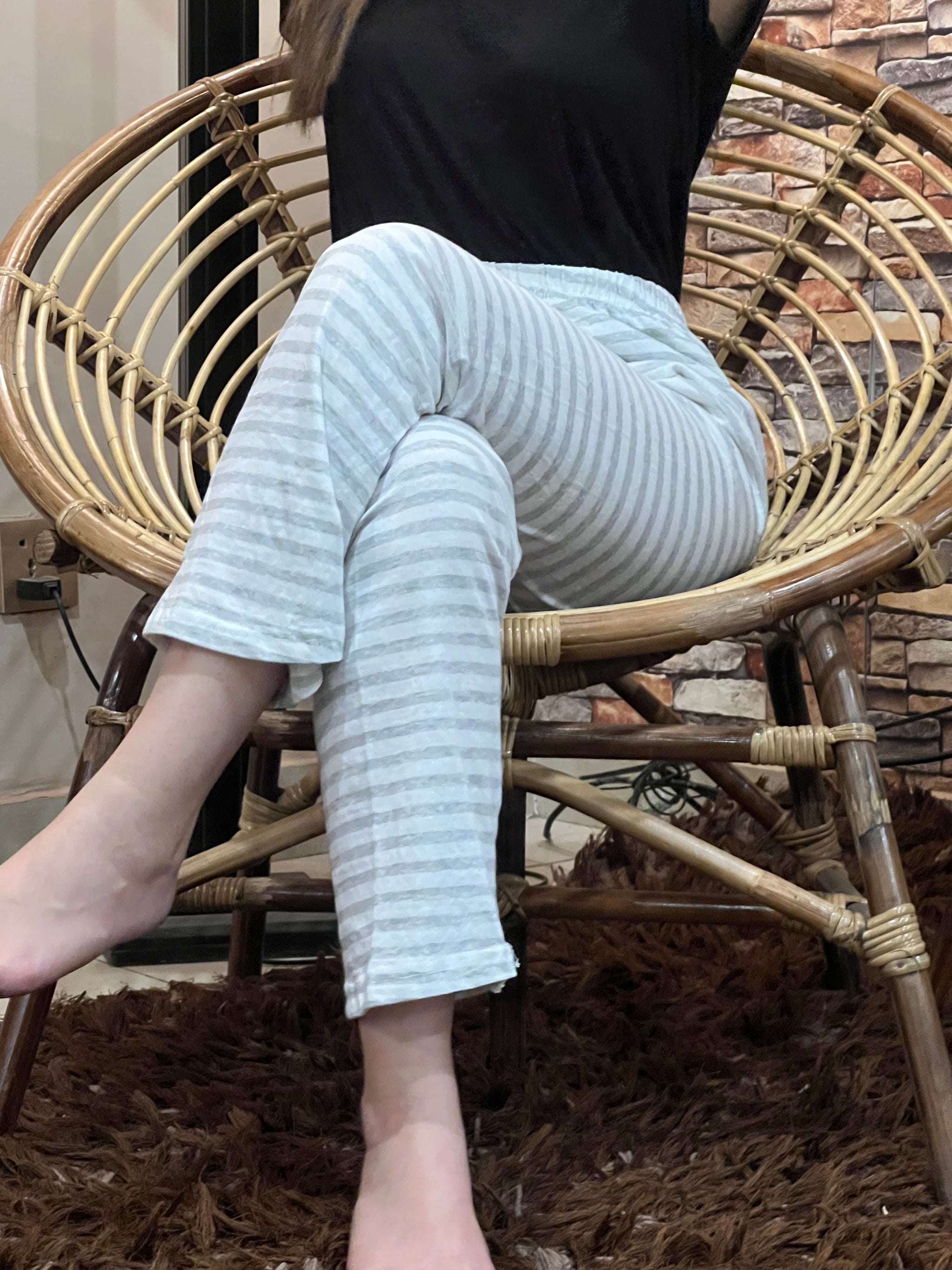 Womante Luxe Cotton Trousers - Grey Lining