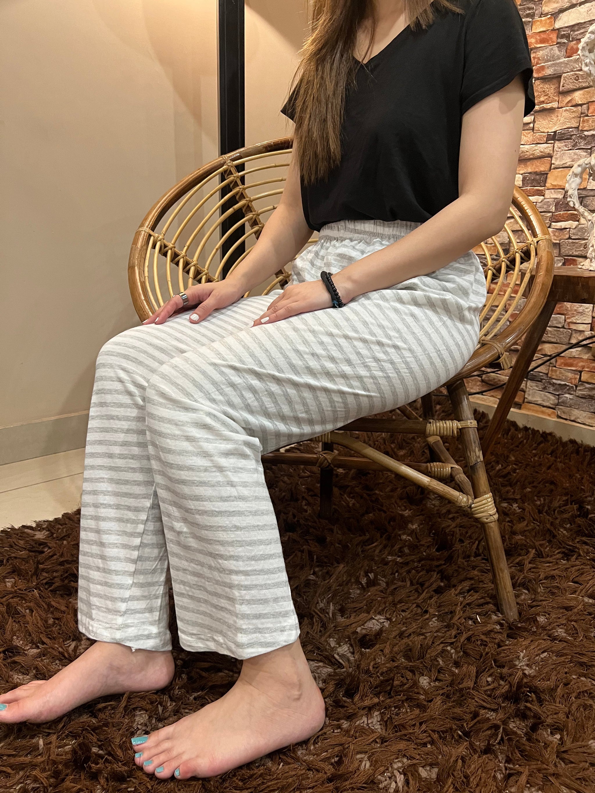 Womante Luxe Cotton Trousers - Grey Lining