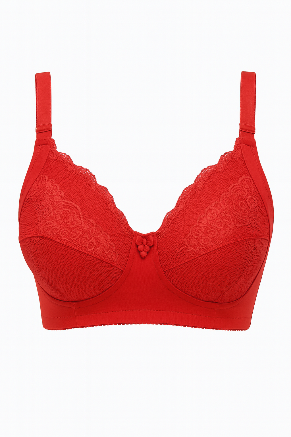 Black Curvy All Over Lace Cup Double Layered Bra with 4x4 Hooks