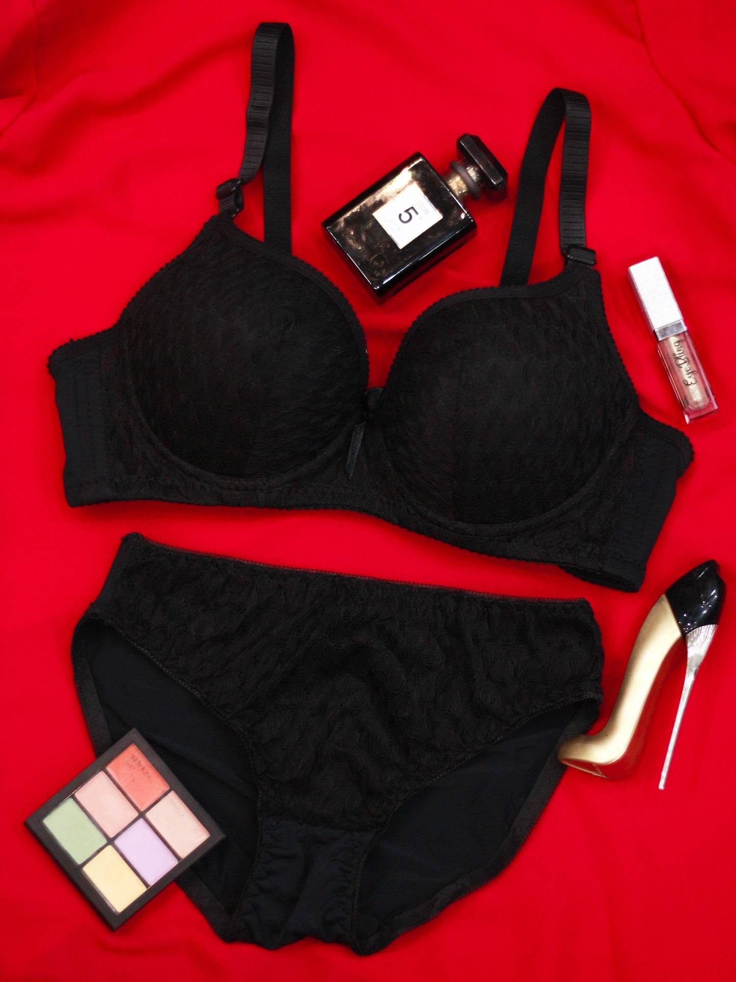 Red Elegant Dream Padded Bra and Panty Set