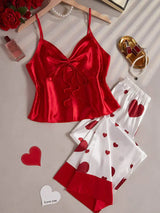 Red Hearts Cami with Trouser