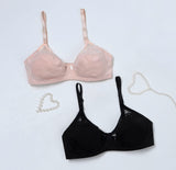 Black Saffron - Non Padded Embroidered Mesh Bra