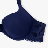 Black Round Cup T-Shirt Lacy Bra