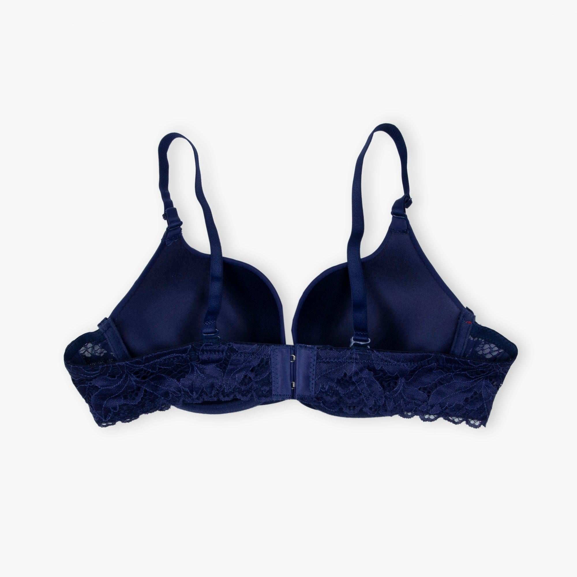 Blue Round Cup T-Shirt Lacy Bra