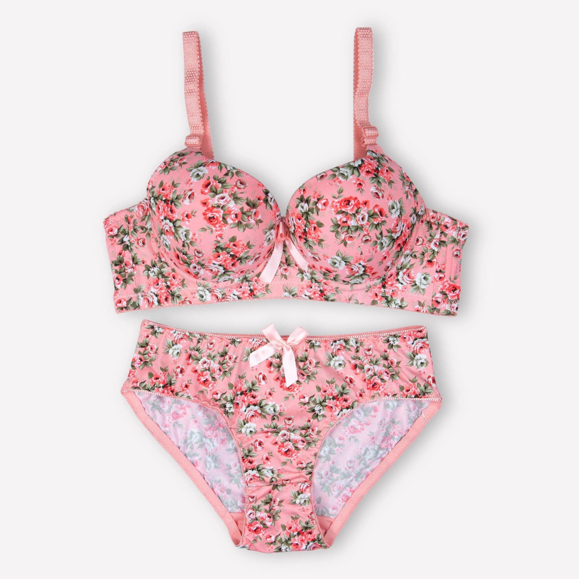 Red Imported Floral Padded Set