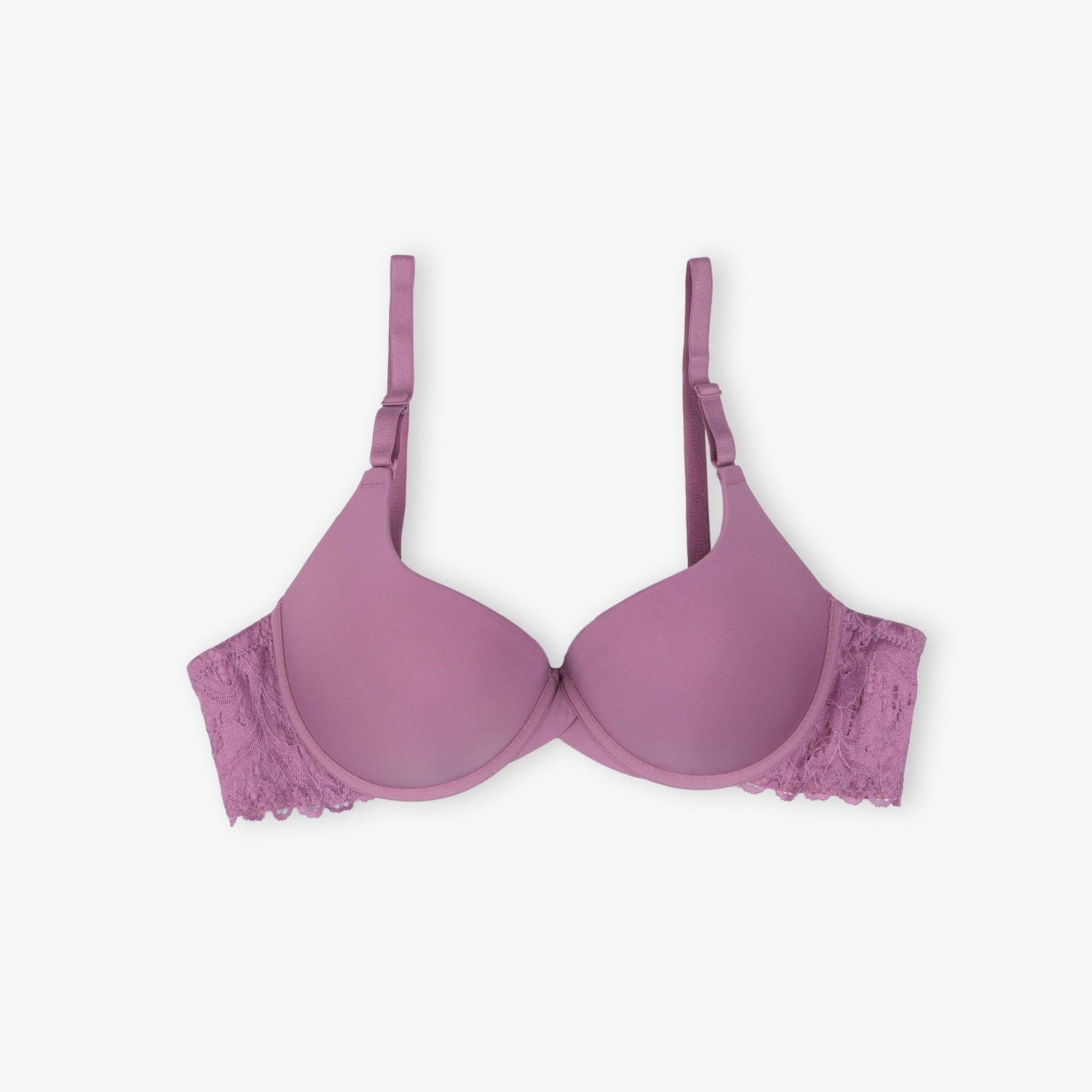 Tea-Pink Round Cup T-Shirt Lacy Bra