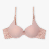 Blue Round Cup T-Shirt Lacy Bra