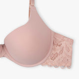 Blue Round Cup T-Shirt Lacy Bra