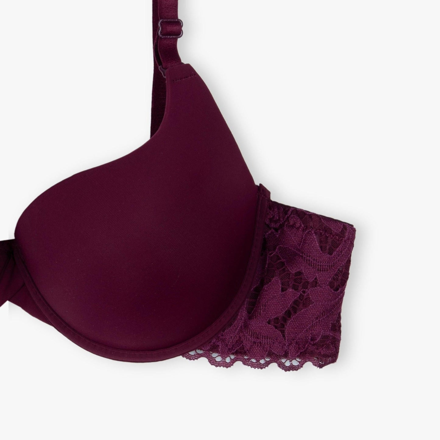 Tea-Pink Round Cup T-Shirt Lacy Bra