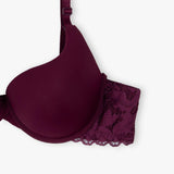 Blue Round Cup T-Shirt Lacy Bra