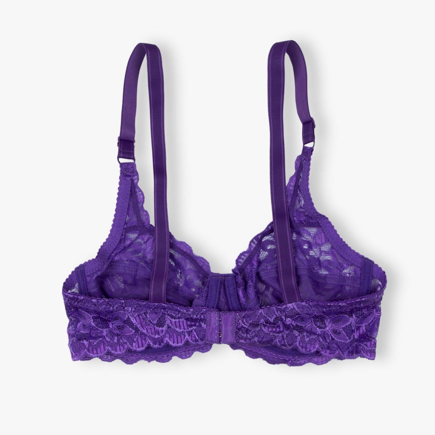 Purple Blossom - Wired / Wirefree Non Padded Floral Full Lace Bra