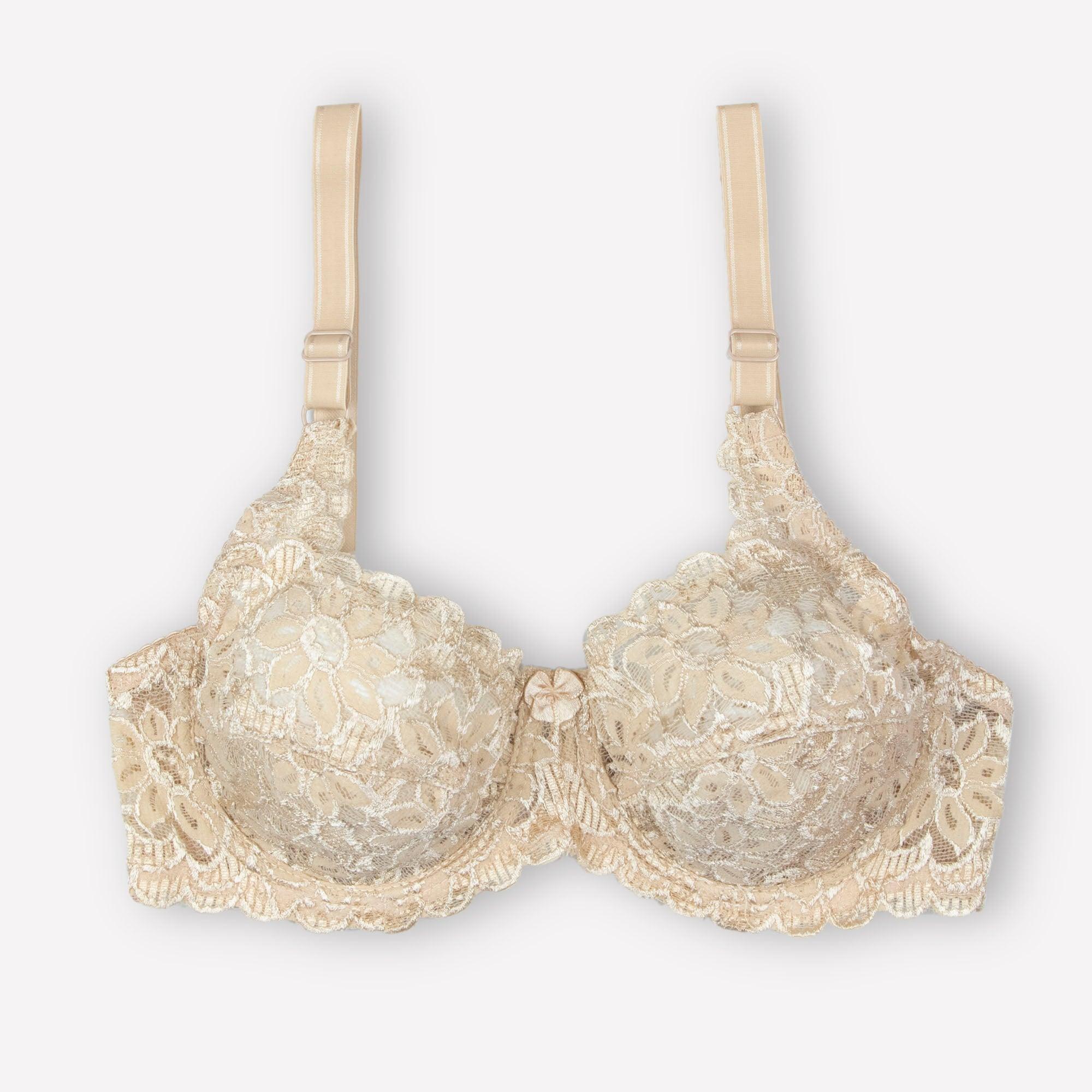 Purple Blossom - Wired / Wirefree Non Padded Floral Full Lace Bra