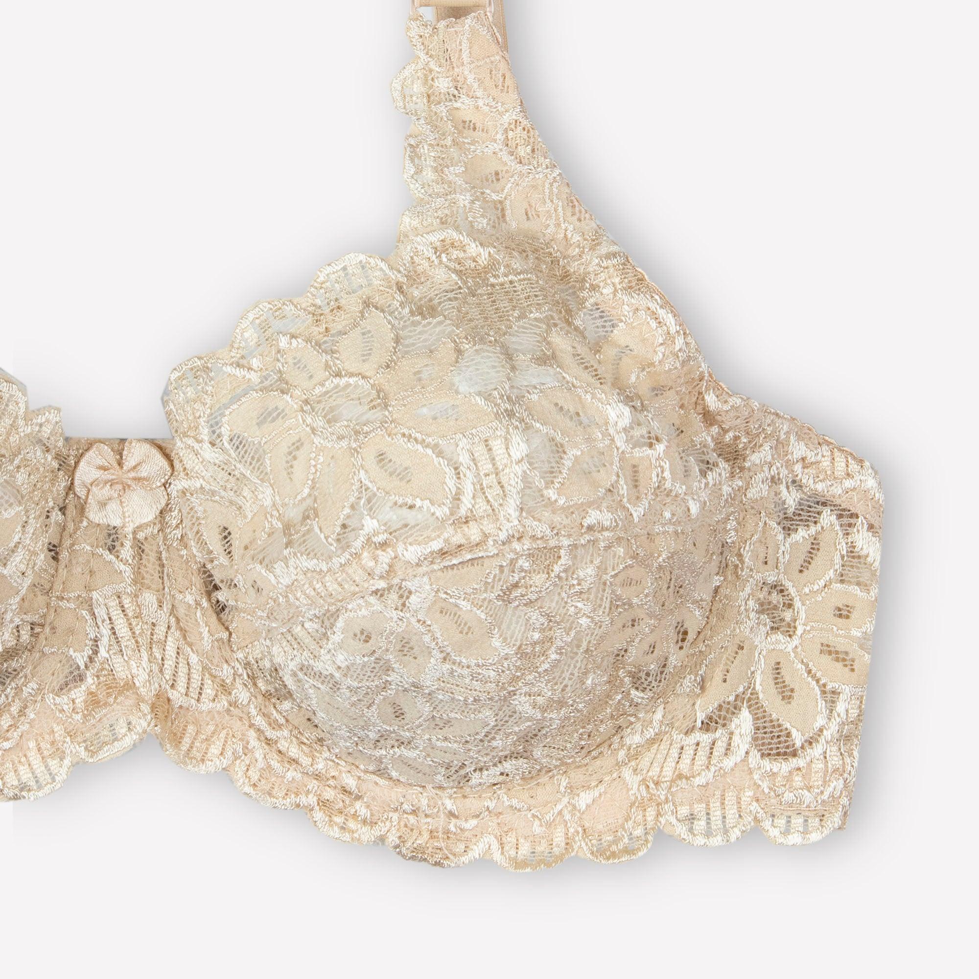 Purple Blossom - Wired / Wirefree Non Padded Floral Full Lace Bra